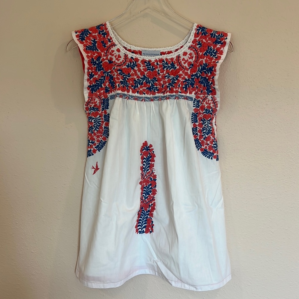 Mi Golondrina Pajama Set White and Pink Size Small